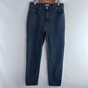 H & M Women's Mom Jeans Size 8 High Rise Black Gray Denim